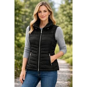 YMI Womens Black Quilted Puffer Vest Size 1X